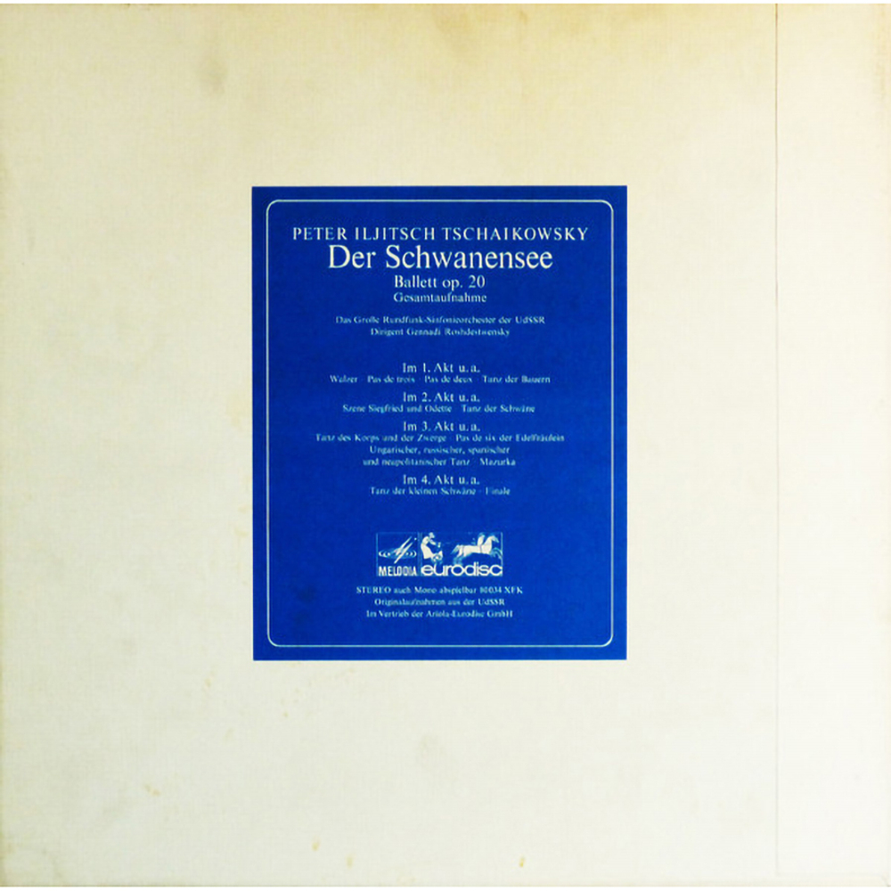 Das Grose Rundfunk-Sinfonieorchester Der USSR, Gennadi Roshdestwensky / Der Schwanensee Ballett Op. 20 Gesamtaufnahme (3LP)