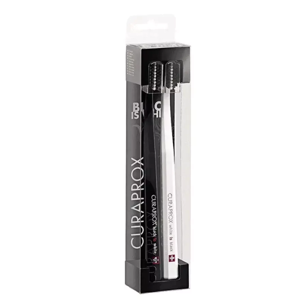 Набор зубных щеток Curaprox White is Black Duo Ultrasoft (белая-черная)