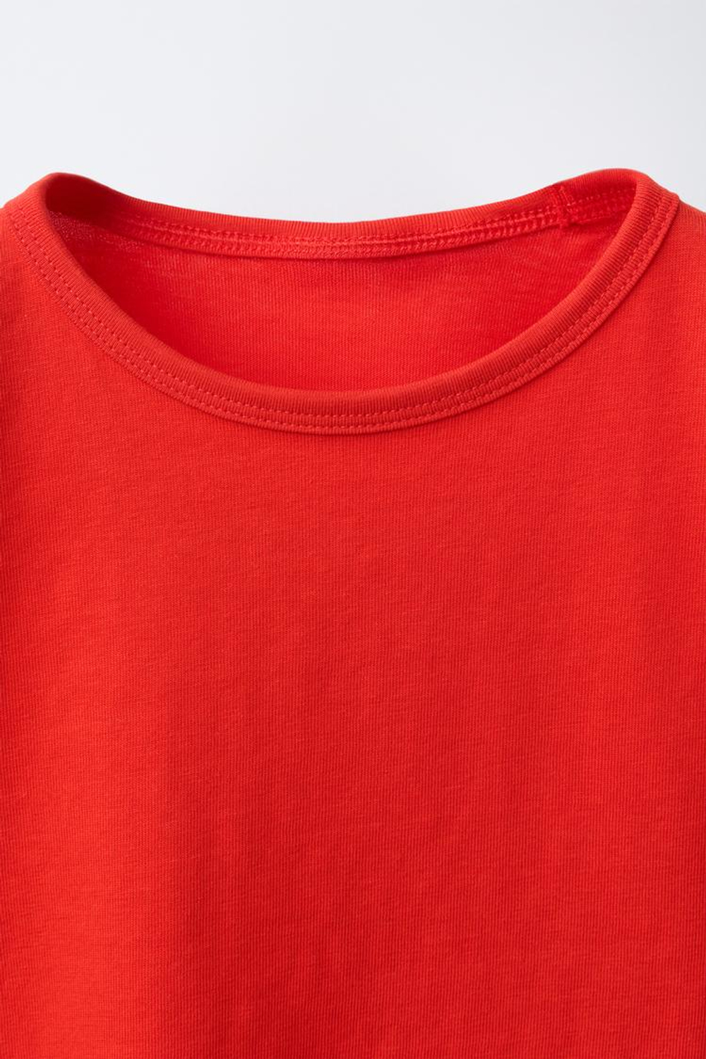 ZARA ОДНОТОННАЯ ФУТБОЛКА, КРАСНЫЙ