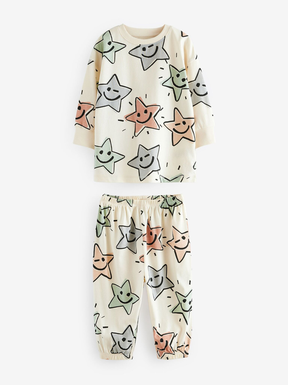 Пижама для мальчика Next B80-599, 3 шт., Молочный, Синий, Бежевый