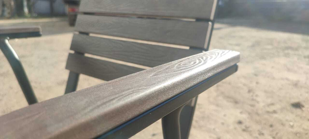 Алюминиевое кресло ПОЛИВУД-4 «POLYWOOD-4» цвет каштан арт.1014