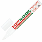 Маркер-краска лаковый (paint marker) 4 мм белый без ксилола (без запаха) алюминий BRAUBERG PROFESSIONAL (12 штук в упаковке)