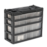 Органайзер для хранения с выдвижными лотками 310х150х260мм, 4 секции, пластик Stels