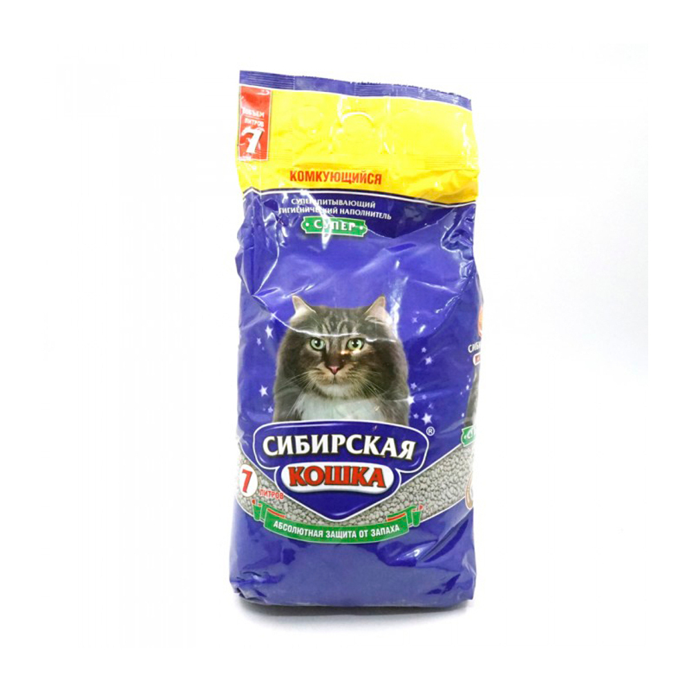 Сибирская кошка супер комкующийся наполнитель крупные гранулы 5 л