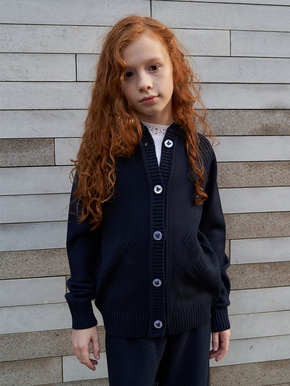 Кардиган для девочки AT941 синий