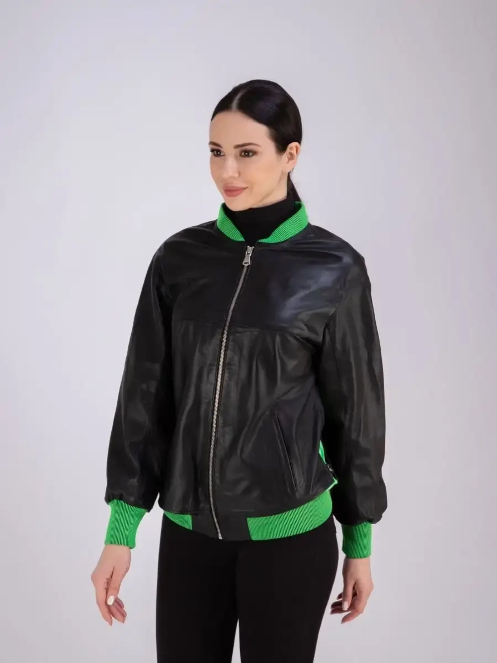 Куртка женская из натуральной кожи оверсайз Турция