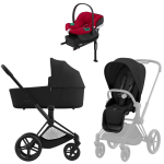 Коляска Cybex Priam IV Matt Black complete Aton B2 Dynamic Red Base One 4 в 1 Sepia Black