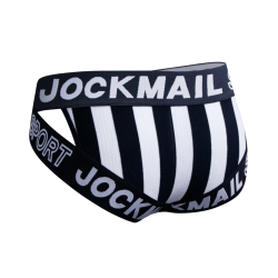 Мужские трусы брифы черные с вырезами по бокам JOCKMAIL JM2026-2