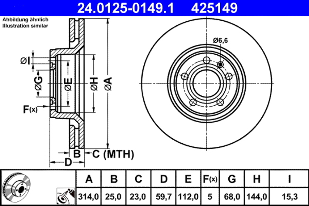 ATE - 24012501491-ATE - Brake Disc