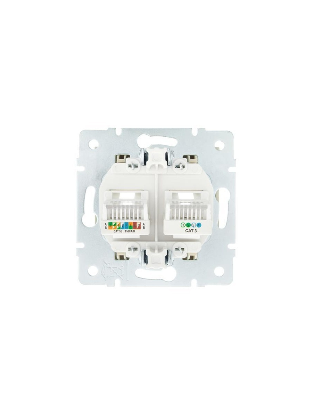 Розетка компьютерная + телефонная 1-м СП Vesna механизм крем. LEZARD 742-0388-143
