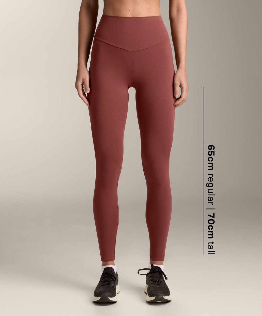 OYSHO Легинсы Comfortlux длиной до щиколотки с высокой посадкой, линялый махагон