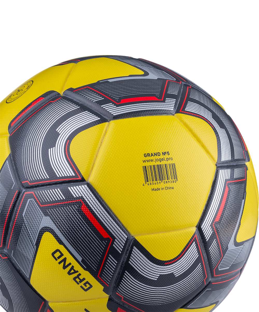 Мяч футбольный Grand №5, желтый/серый/красный