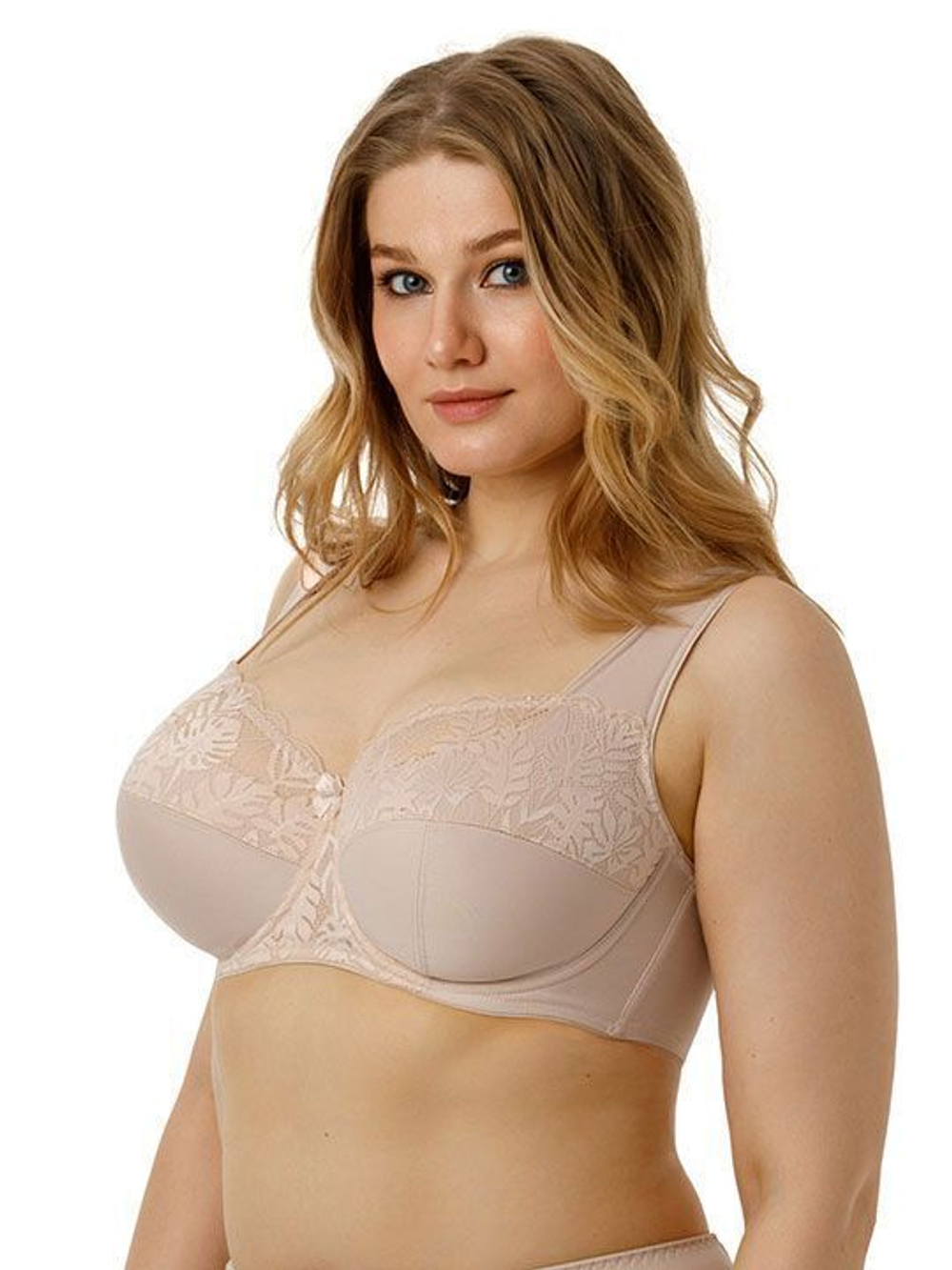 Бюстгальтер на каркасах с мягкими чашками (Размер: 90E) (Цвет: пудровый)