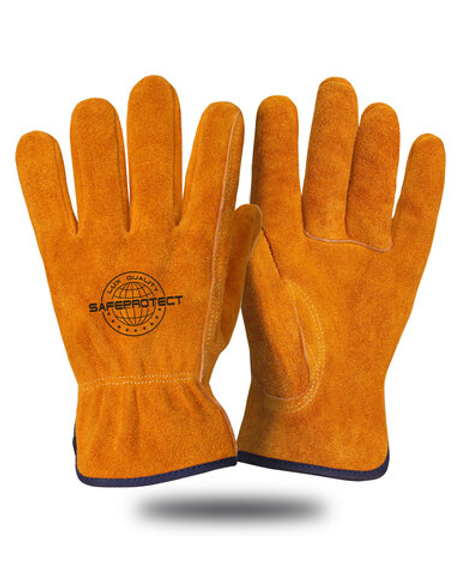 Перчатки цельноспилковые Safeprotect УРАЛ желтые р. 10,5