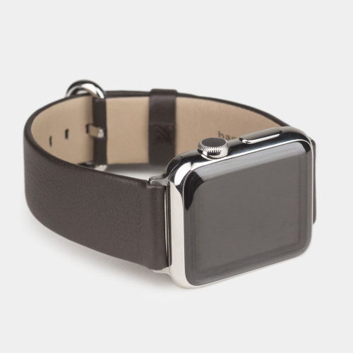 Ремешок для Apple Watch 40/41/42 mm из кожи теленка, темно-коричневого цвета