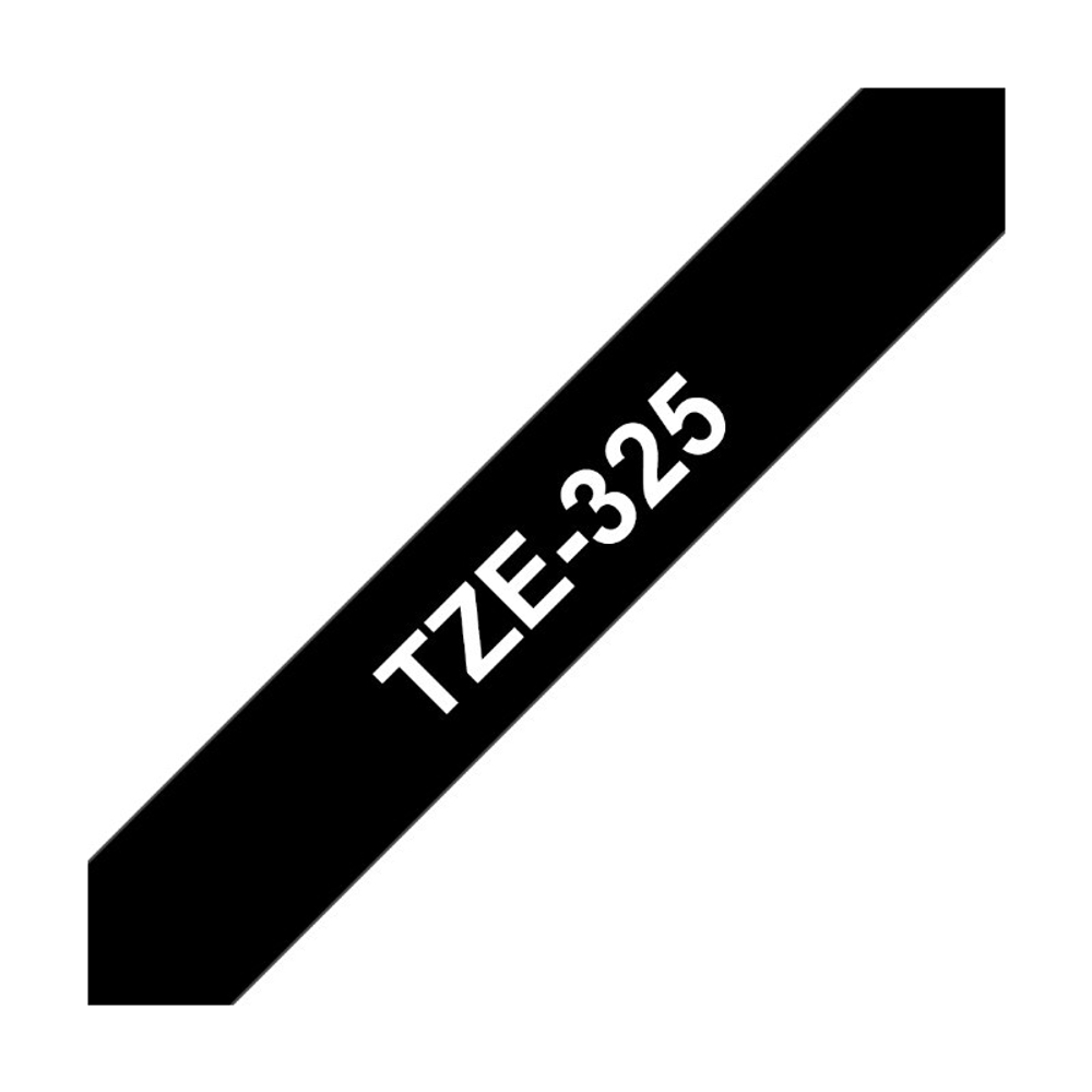 Brother TZE-325 кассета с лентой для печати наклеек, белый шрифт на чёрной основе, 9мм*8м