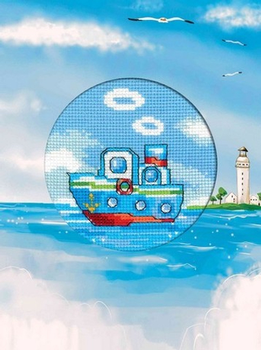 "Пароходик"-CH812  открытка