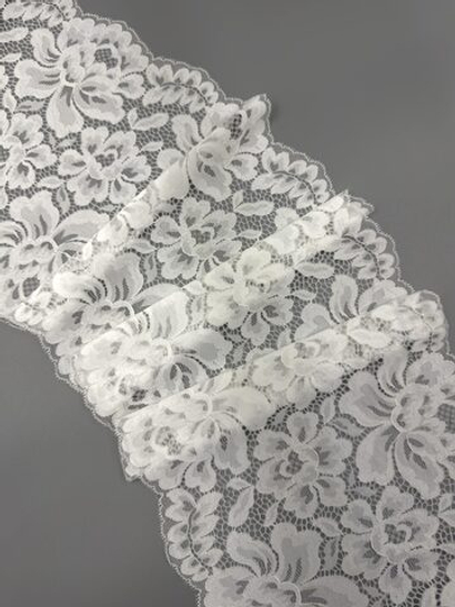 Эластичное кружево теплое белое ширина 22 см