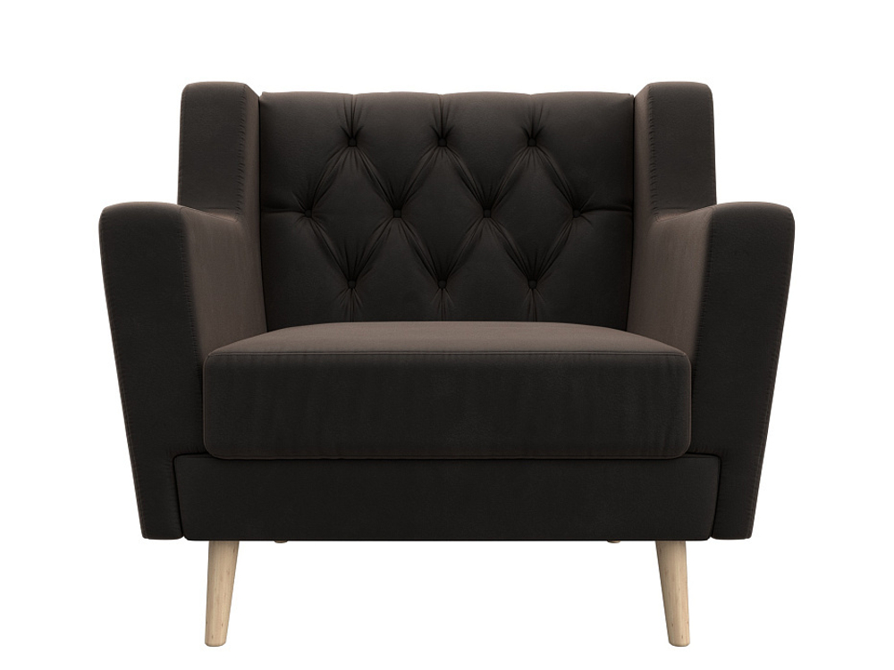 Кресло Брайтон Люкс, Коричневый, Велюр, 108893