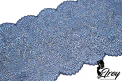 03-251 Кружево эластичное 22 см, темно-синий/голубой