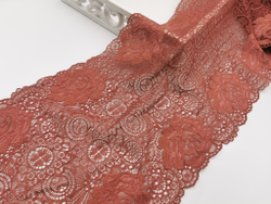 Эластичное кружево, кирпично-коричневый, 20,5 см см, (Арт: EK-2796), м