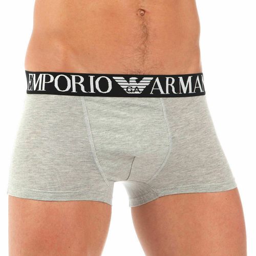 Мужские трусы хипсы серые с черной резинкой Emporio Armani