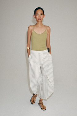 ZARA БРЮКИ-ПАРЕО В ПОЛОСКУ ИЗ СМЕСОВОГО ЛЬНА — ZW COLLECTION, ПОЛОСКИ