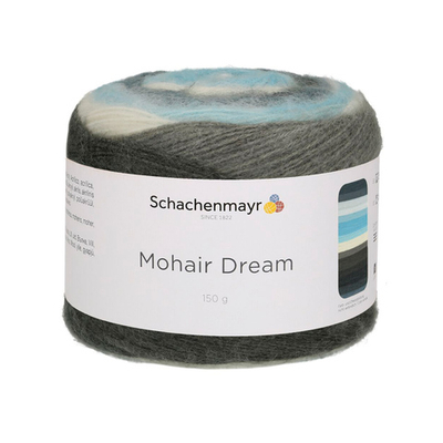 Пряжа "Mohair Dream" 00088 Белый/голубой/молочный/серый