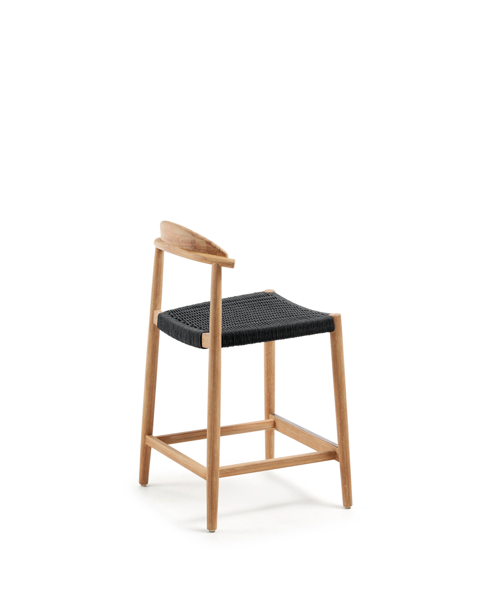 Nina Полубарный стул из массива акации с натуральной отделкой и черной веревкой 62 см