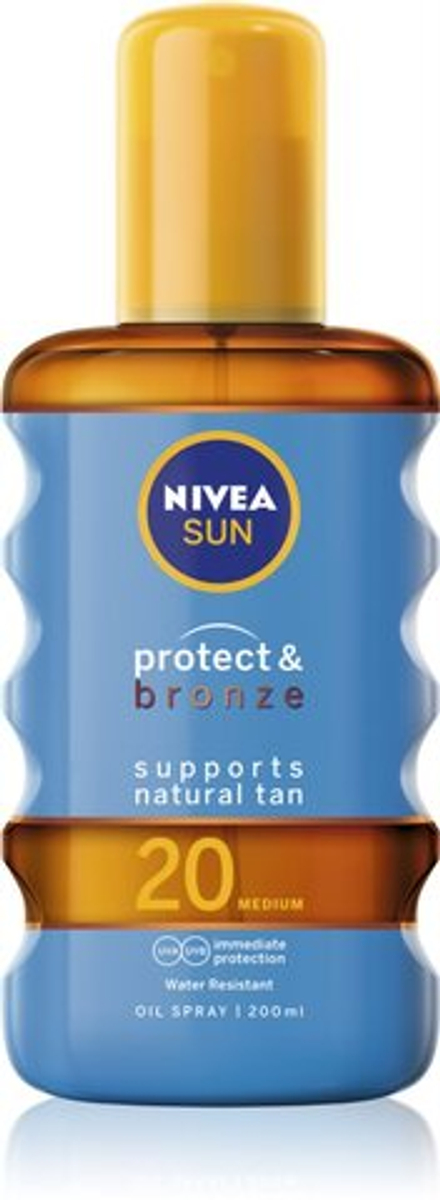 Nivea Sun Protect & Bronze - сухое масло для загара SPF 20 /   200  ml  / GTIN 4005900118165