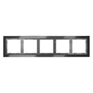 Рамка стеклянная VOLTUM S70 на 5 постов, (графит, стекло)