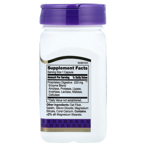 21st Century, пищеварительные ферменты, 60 капсул