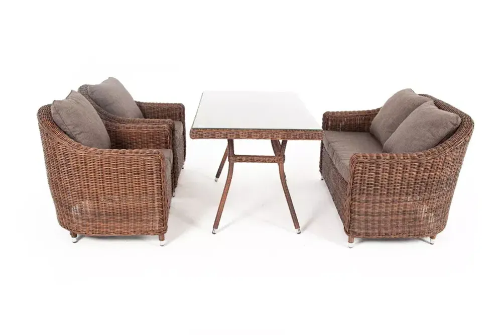 "Кон Панна" обеденная группа плетеная, цвет коричневый