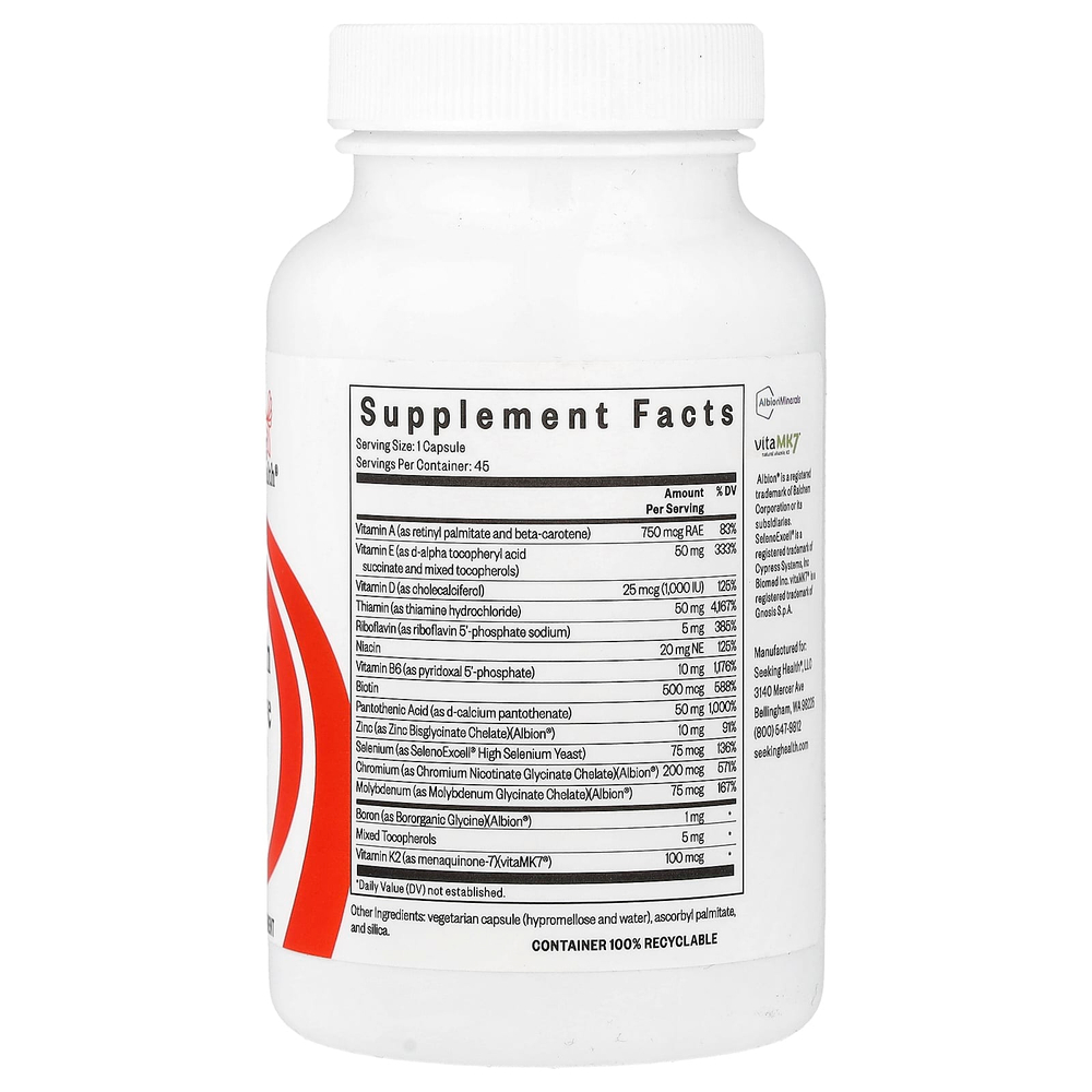 Seeking Health, мультивитамины One Sensitive, 45 капсул