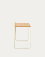 Tinn Письменный стол из ясеневого шпона с бежевой металлической конструкцией, 75 x 45,5