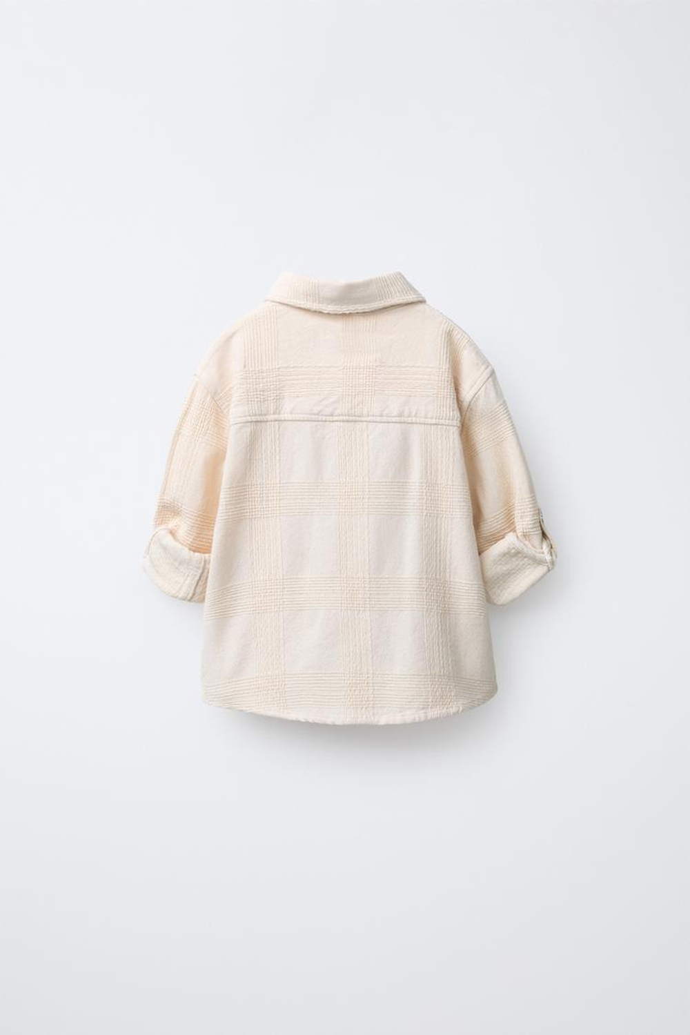 ZARA РУБАШКА С РЕГУЛИРУЕМЫМИ РУКАВАМИ, ЭКРЮ