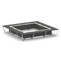 Steel Meet Стол переговорный квадратный KMK-PR.B.SP-24K Антрацит/Ваниль Глянец/Металл Серый 4800*480