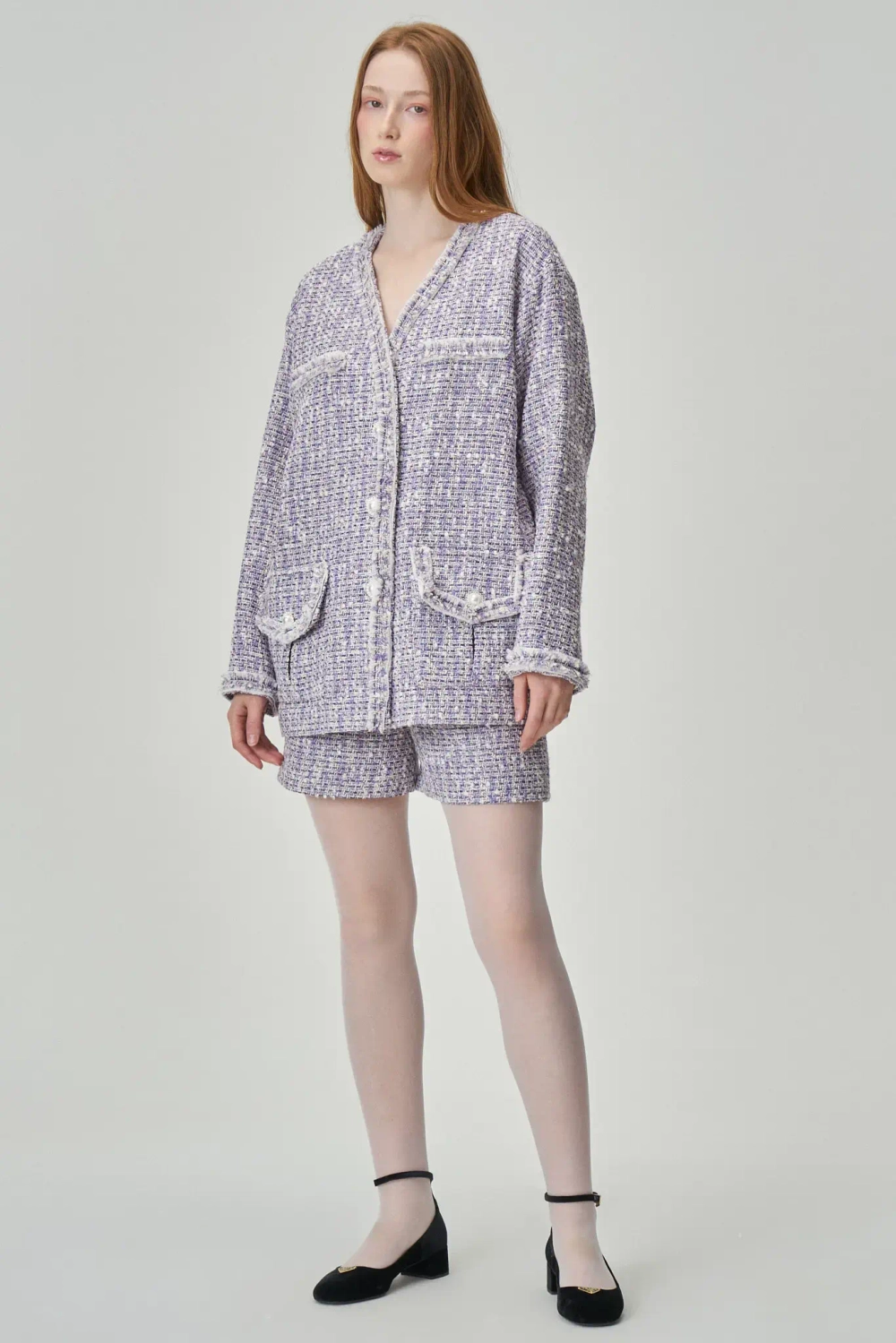 Шорты Джеки лиловые в клетку