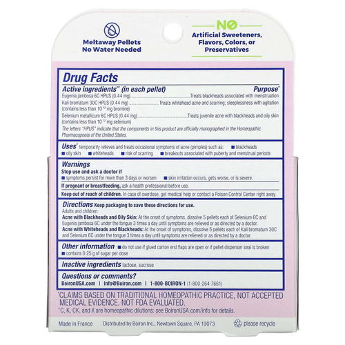 Boiron, Средство от угревой сыпи, 3 тюбика, 80 тающих гранул в каждом