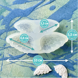 Молд силиконовый для творчества "Крылья. 2 пары" / Форма для полимерной глины, мыла, воска и гипса