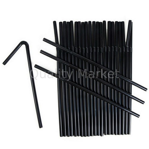 Трубочки 5*210 мм черные с гофрой 48уп*250шт (12000шт)