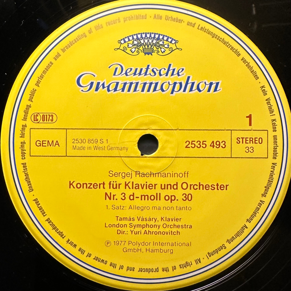 Рахманинов - Концерт для фортепиано №3 (Германия 1973г.)