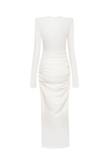 Драпированное платье макси с металлической молнией