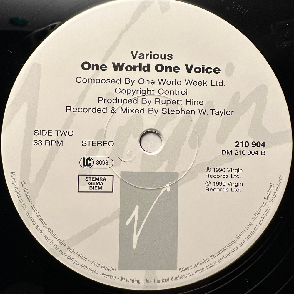 Сборник One World One Voice (Европа 1990г.)