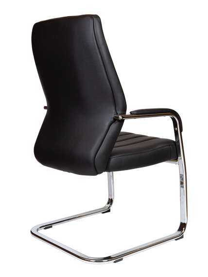 Кресло офисное Норден / Мадрид CF / Madrid CF  / алюминиевая  база  / черная экокожа