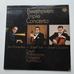 Винтажная виниловая пластинка LP Beethoven Бетховен, Jan Panenka, Josef Suk, Josef Chuchro Triple Concerto Концерт Для Скрипки, Виолончели и Фортепиано (Чехословакия 1975)