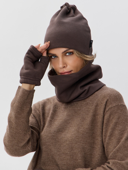 Шапка бини с начесом для хвоста, дред и кос