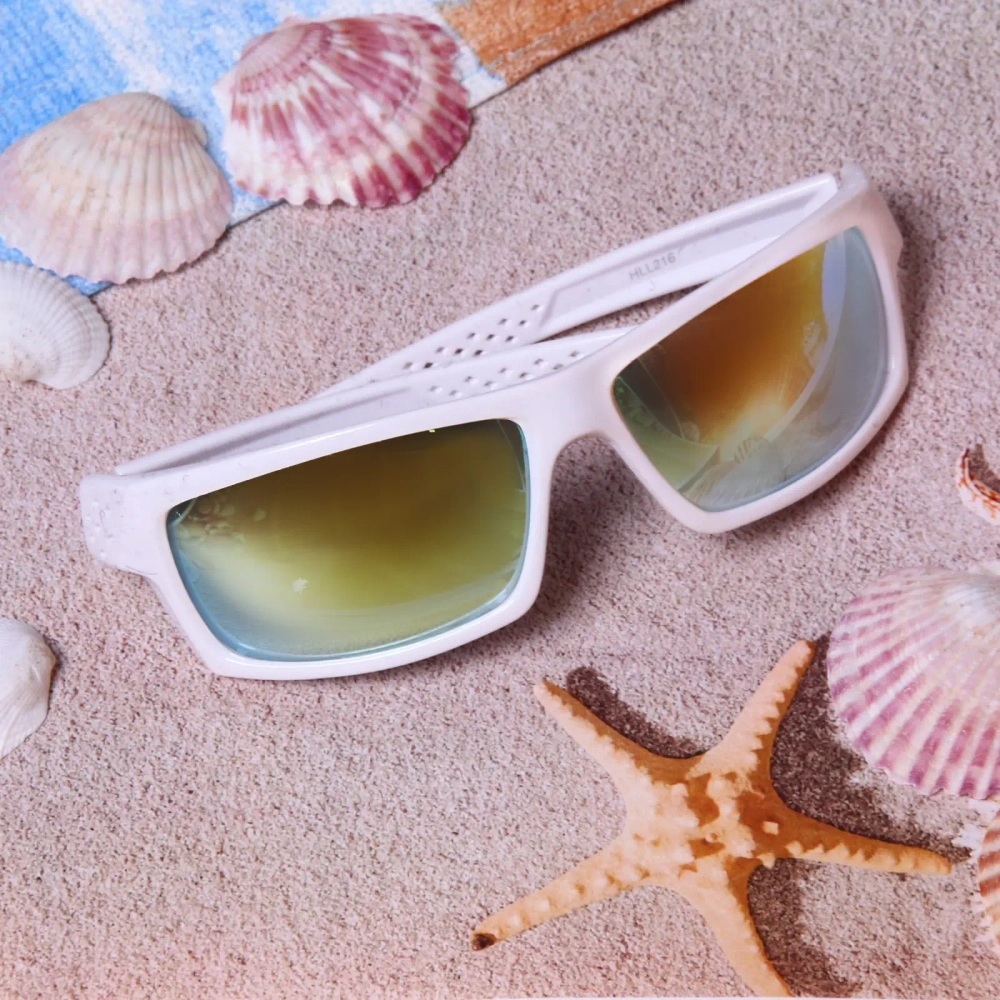 Очки солнцезащитные спортивные «Sports hit», тонкие дужки, цвет белый