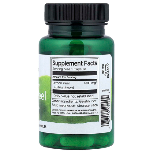 Swanson, Full Spectrum®, лимонная цедра, 400 мг, 60 капсул