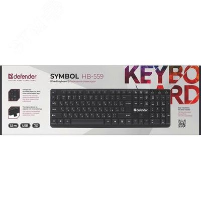 Клавиатура проводная Defender HB-559 RU Symbol классическая USB 1.8м черный